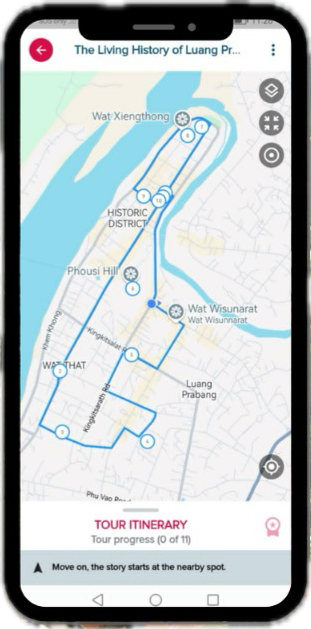 Tour route map of Luang Prabang Heritage Tours